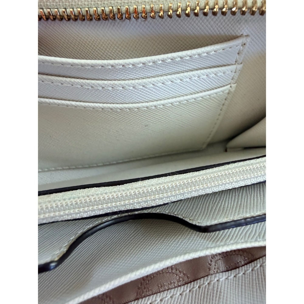 Michael Kors Jet Set MK Logo Zip Around Wristlet Wallet Vanilla Monogram Gold OS - Picture 13 of 16